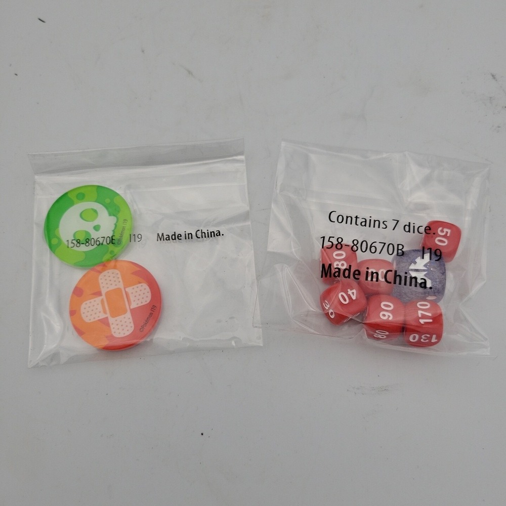 Pokemon TCG Sword & Shield 7pc Dice Set and Condition Tokens New Sealed
